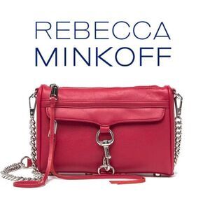 NWT REBECCA MINKOFF Mini M.A.C. Red Leather Crossbody Bag MSRP $195